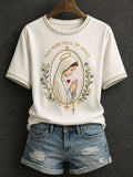 Hail Mary Full Of Grace Shirt Floral Virgin Mary Apparel Gift For Christian Mom - Merchluma