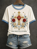 Hail Mary Full Of Grace T-Shirt Catholic Shirt Religious Gifts For Mom - Merchluma