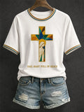 Hail Mary Full Of Grace T-Shirt Faith Cross Shirt Christian Trendy Outfits Gift For Mom - Merchluma
