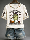 I Could Be Meaner But Jesus Said No Frog T-Shirt Fun Faith Halloween Shirt Christian Gifts - Merchluma