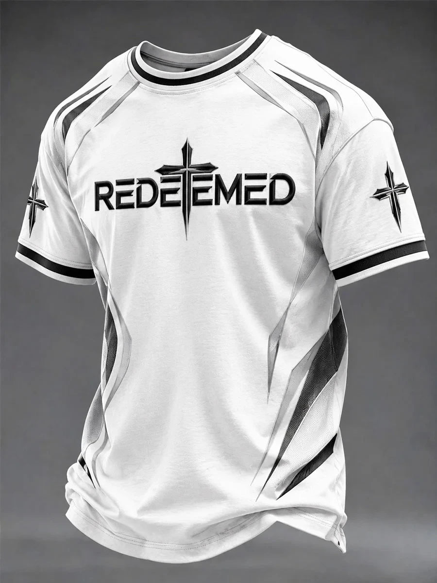 Redeemed Faith T-Shirt Men's Christian Tee Shirts Religious Gifts For Husband - Merchluma