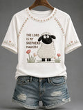 The Lord Is My Shepherd Printed Casual T-Shirt Cute Christian Shirt Scripture Gifts - Merchluma