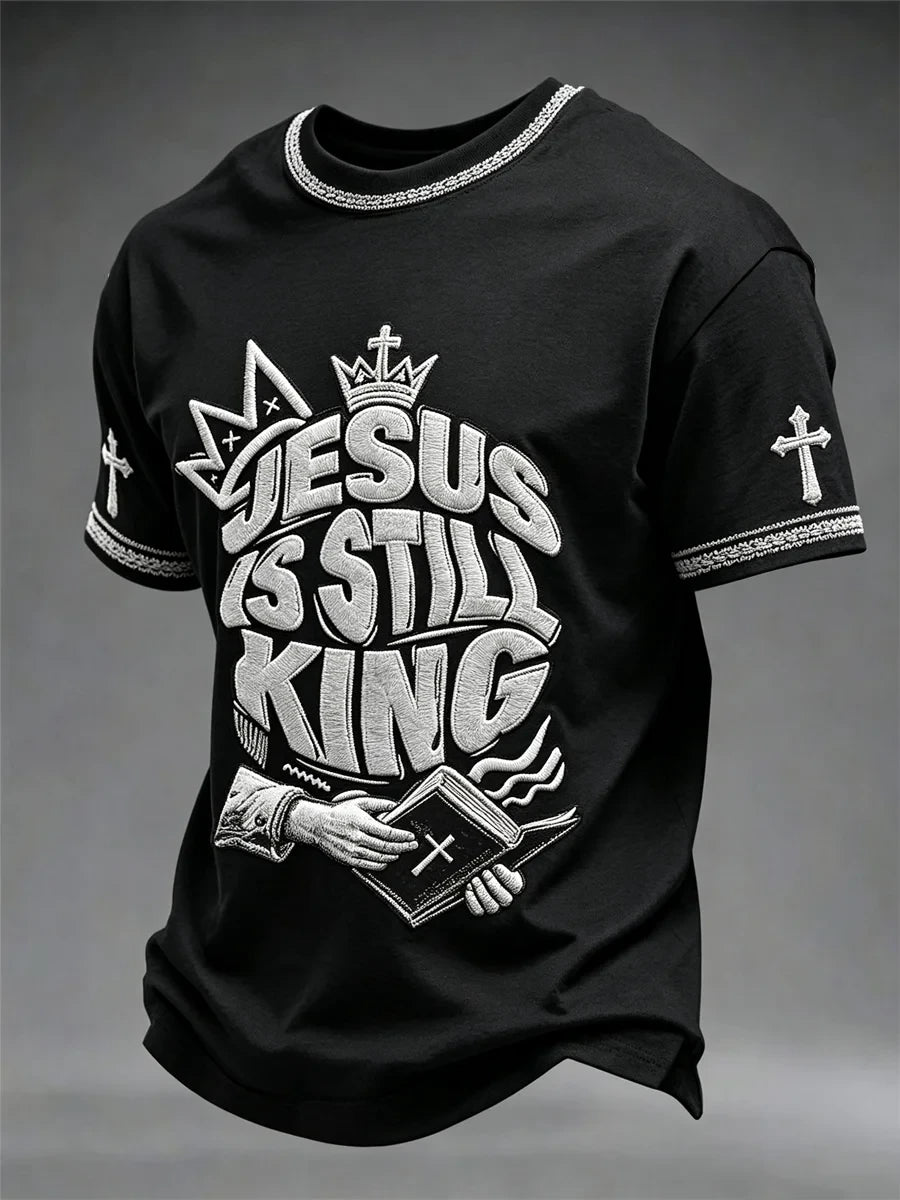Jesus Is Still King T-Shirt Black Clothes Of Faith Unique Christian Gifts For Men - Merchluma