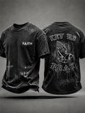 Let Us Pray Faith Casual T-Shirt Elevated Faith Apparel Christian Gifts For Brother - Merchluma