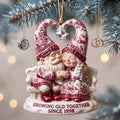 Personalized Couple Toile de Jouy Acrylic Ornament Growing Old Together Christmas Ornament - Merchluma