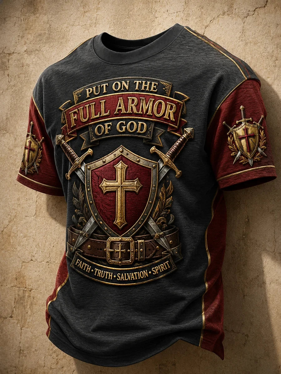 Put On The Full Armor Of God T-Shirt Faith Truth Salvation Spirit Shirt Bible Gifts For Men - Merchluma