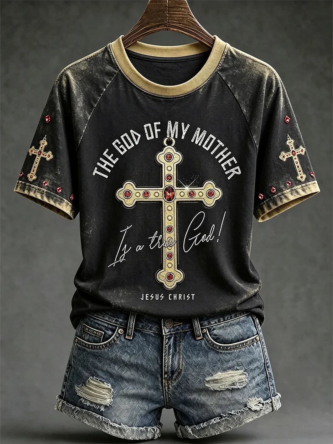 The God Of My Mother Is A Three God T-Shirt Jesus Christ Shirt Good Christian Gifts - Merchluma
