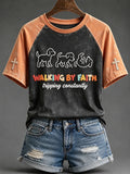 Walking By Faith Tripping Constantly Dog T-Shirt Funny Christian Shirt Faith Based Gift - Merchluma