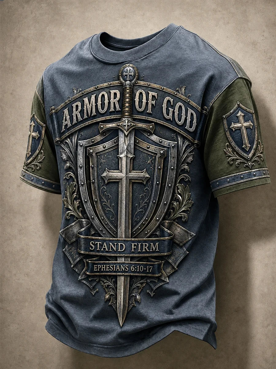 Armor Of God T-Shirt Stand Firm Bible Shirt Gifts For Religious Men - Merchluma