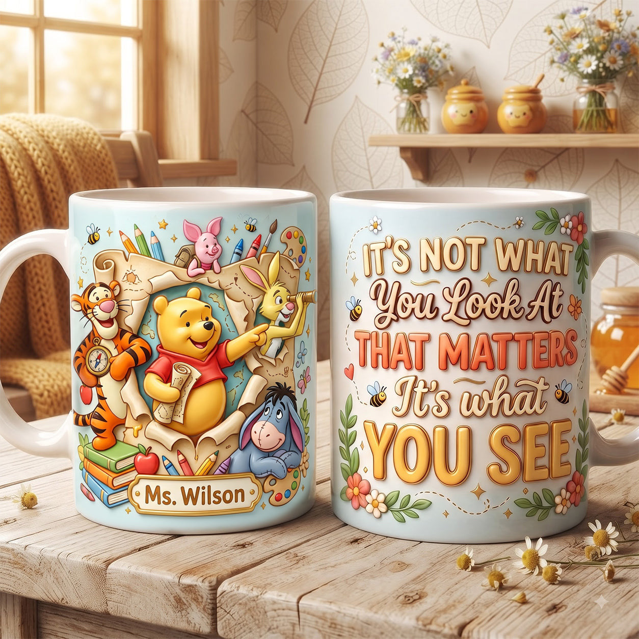 Personalized Winnie The Pooh It's Not What You Look At Mug Best Gifts For Teachers - Merchluma