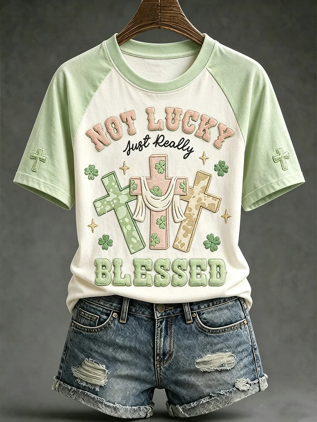 Not Lucky Just Really Blessed T-Shirt Love In Faith Clothing Presents For Christians - Merchluma