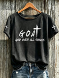 GOAT God Over All Things T-Shirt Faith Based Shirt Christian Gift For Women - Merchluma