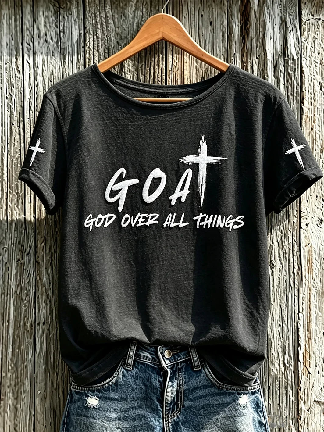 GOAT God Over All Things T-Shirt Faith Based Shirt Christian Gift For Women - Merchluma