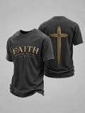 Faith Over Fear T-Shirt Holy Cross Shirt Presents For Christians Gift For Dad - Merchluma