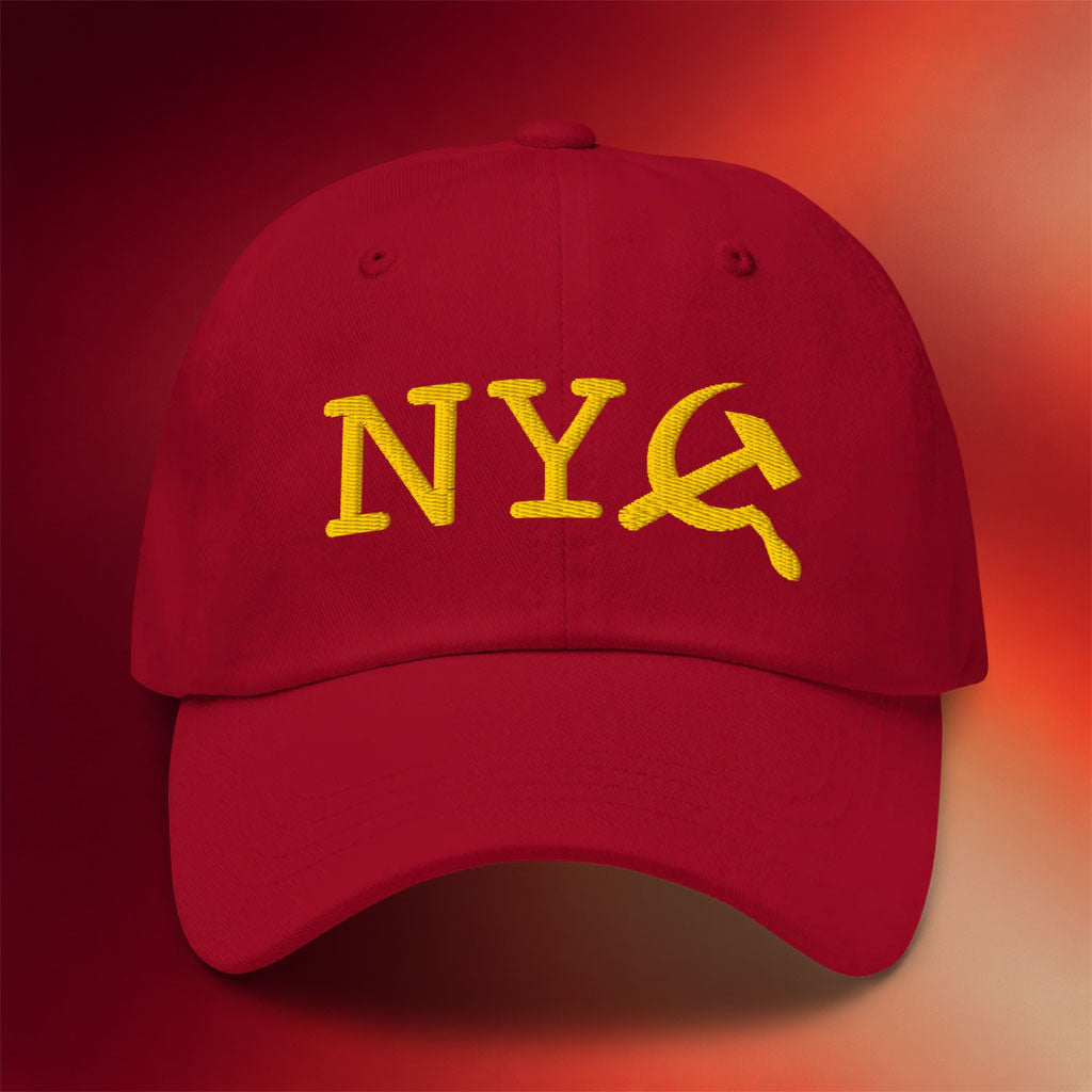 Tucker Carlson Merch 2026 NY Commie Embroidered Hat Red Father's Day Gifts For Husband - Merchluma