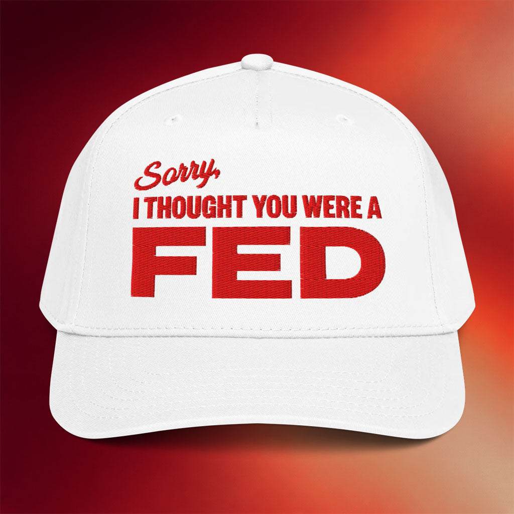 Tucker Carlson Merch 2026 Thought You Were A Fed Hat White Gifts Ideas For Him - Merchluma