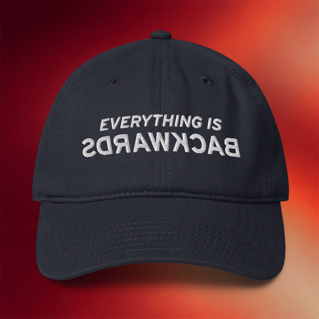 Tucker Carlson Merch 2026 Everything Is Backwards Embroidered Hat Unique Gifts For Friends - Merchluma