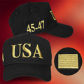 Trump USA 45 47 Hat Embroidered MAGA Donald Trump Cap Black Gifts For Trump Supporters - Merchluma