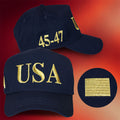 Trump USA 45 47 Hat Embroidered Make America Great Again Donald Trump Cap Gifts For MAGA Fans - Merchluma
