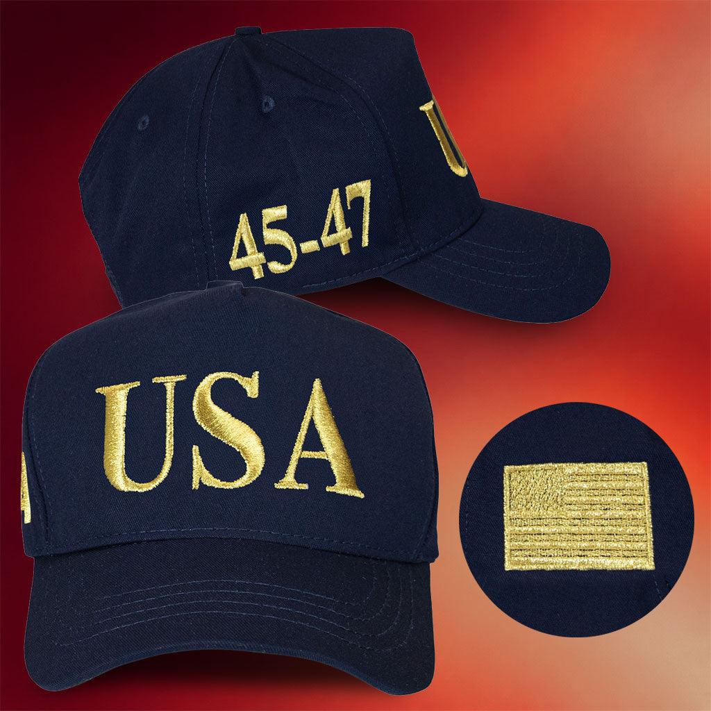 Trump USA 45 47 Hat Embroidered Make America Great Again Donald Trump Cap Gifts For MAGA Fans - Merchluma