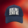 Valuetainment Merch Here Am I Send Me Isaiah 6 8 Navy Hat Embroidered Dad Birthday Gifts - Merchluma