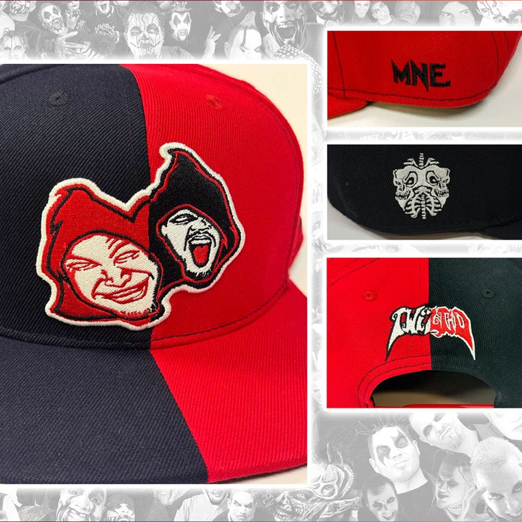 Twiztid Merch 2026 Red And Black Split Color Twiztid Mostasteless Snapback Hat Embroidered - Merchluma