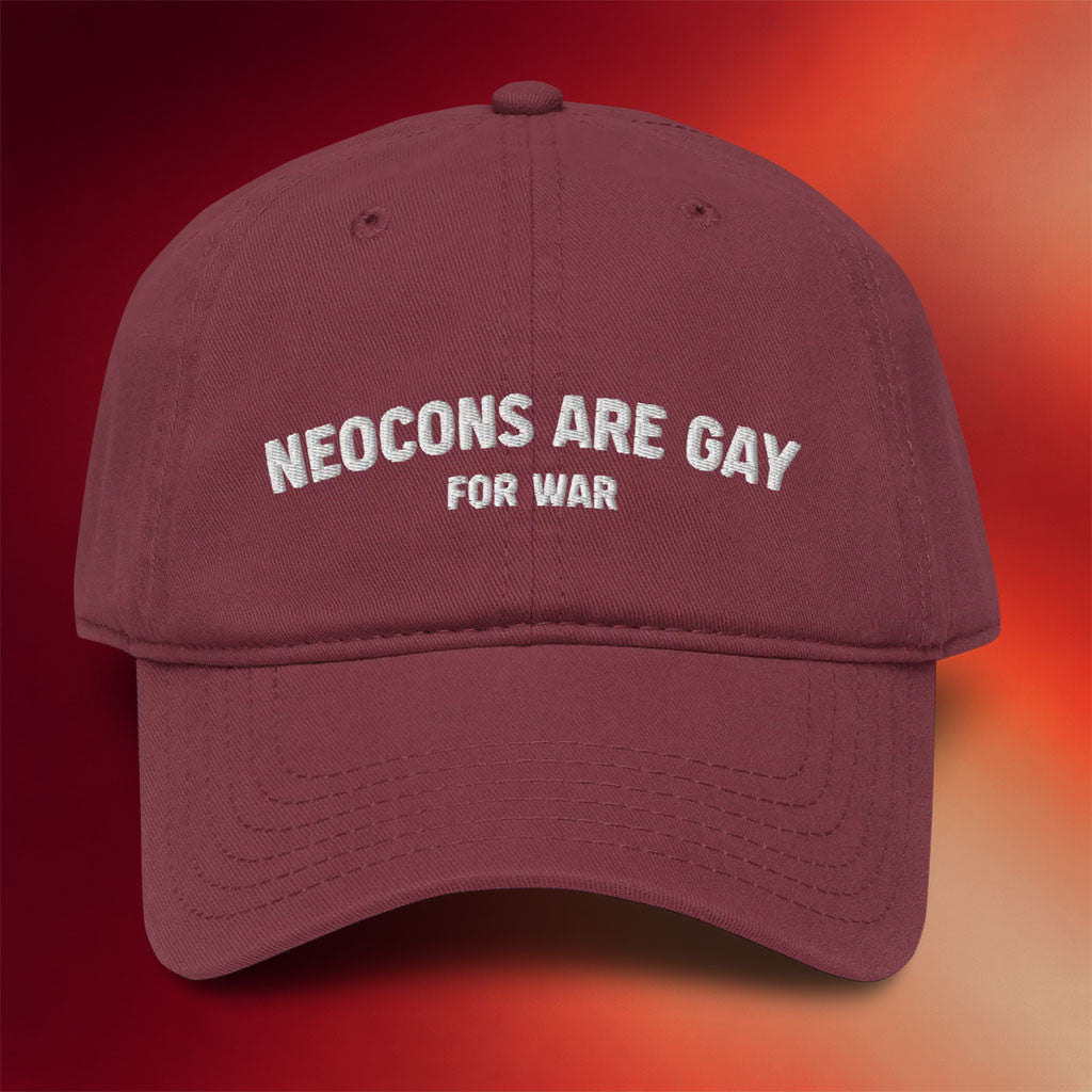 Tucker Carlson Merch 2026 Neocons Are Gay For War Embroidered Hat Gifts For Adults - Merchluma