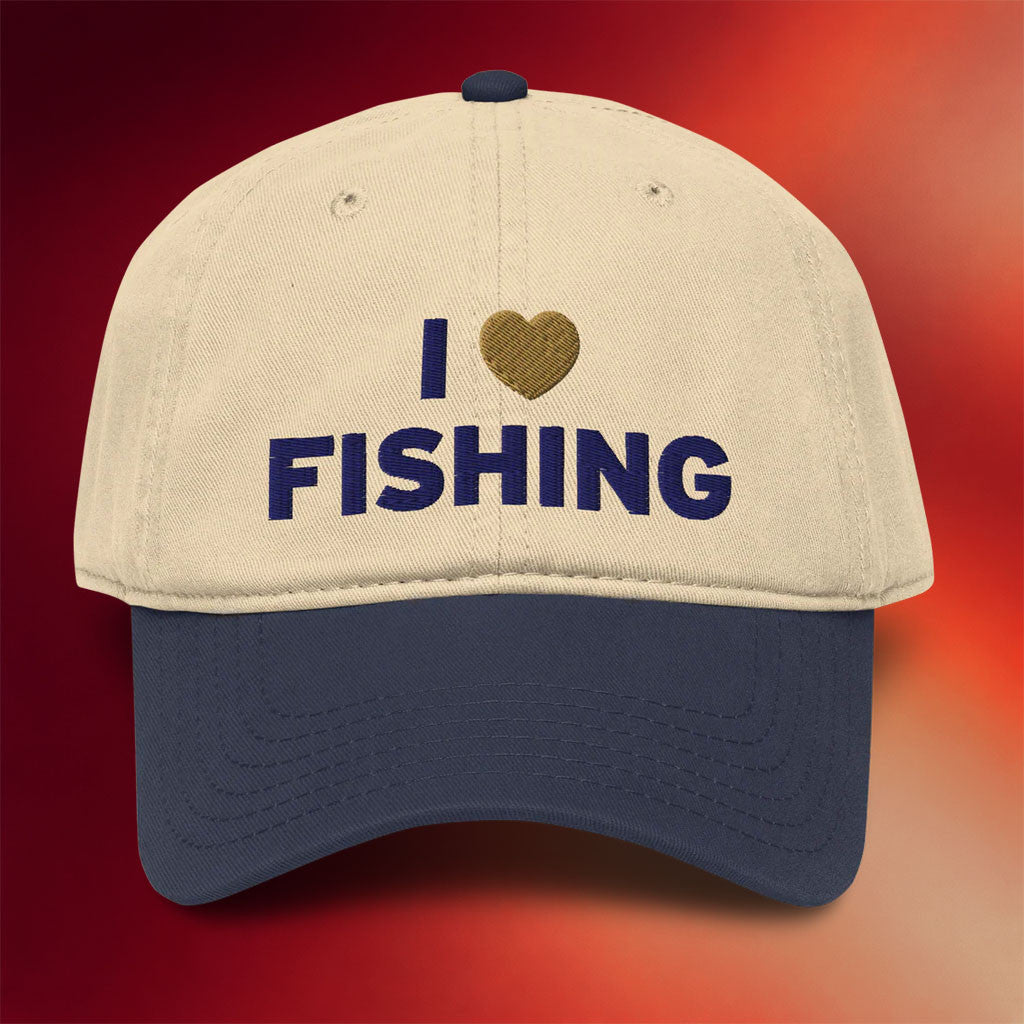 Tucker Carlson Merch 2026 I Heart Fishing Embroidered Hat Gifts For Fishers Dad - Merchluma