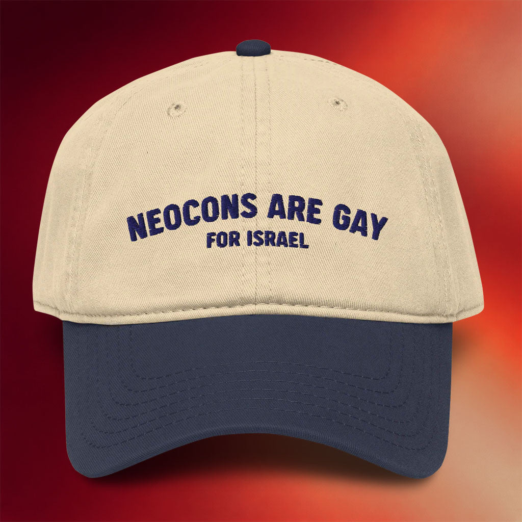 Tucker Carlson Merch 2026 Neocons Are Gay For Israel Embroidered Hat Gifts For Dad - Merchluma