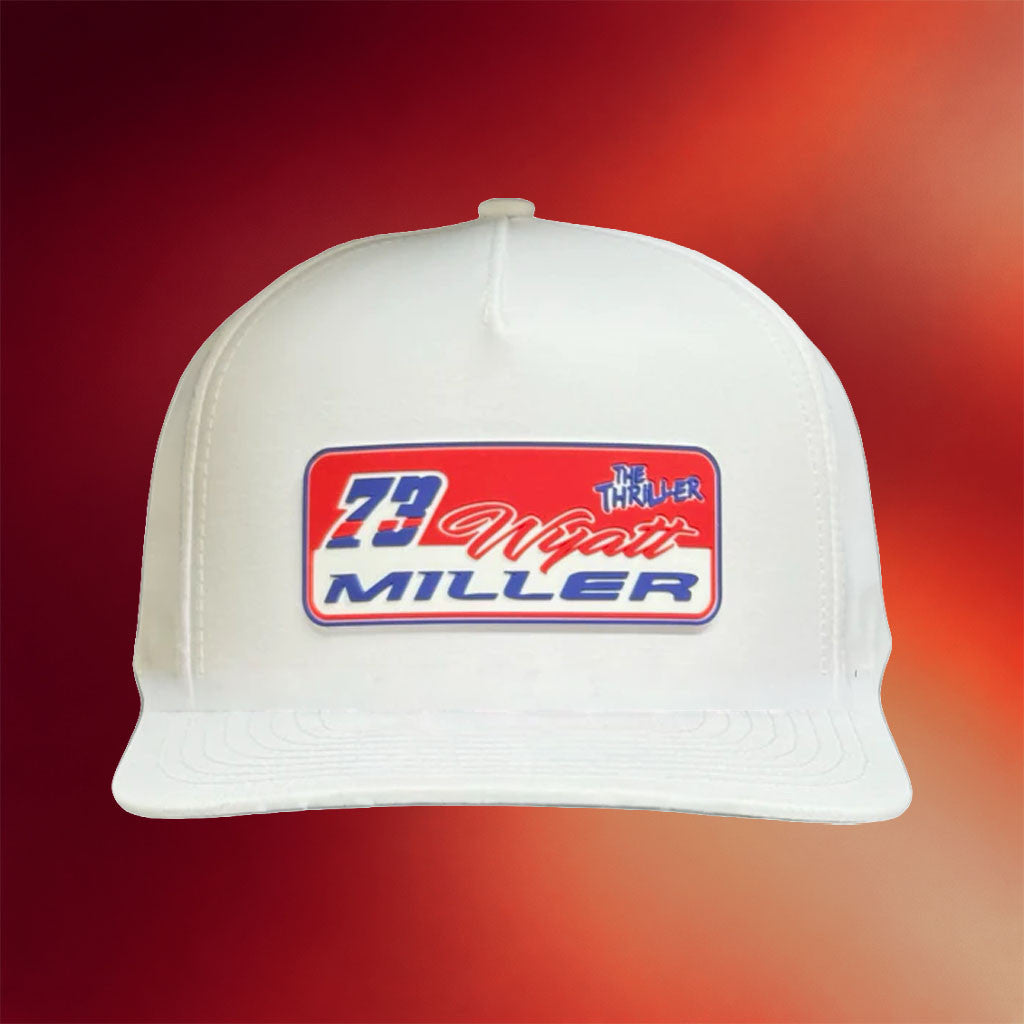 Wyatt Miller Racing Merch 2026 White American Themed Hat #73 Wyatt Miller The Thriller Merch - Merchluma