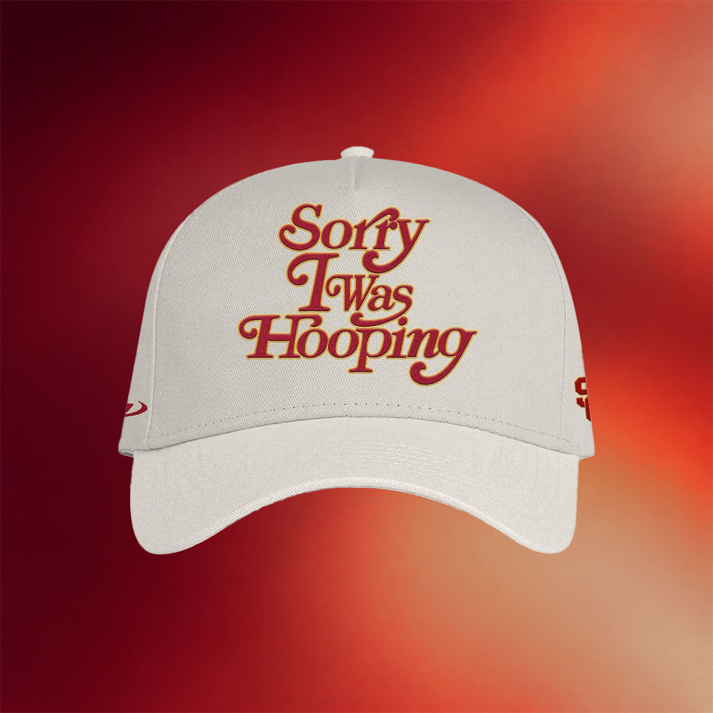 UBC Bookstore Merch USC Trojans Hat Embroidered Sorry I Was Hooping White Hat Gifts For Brother - Merchluma