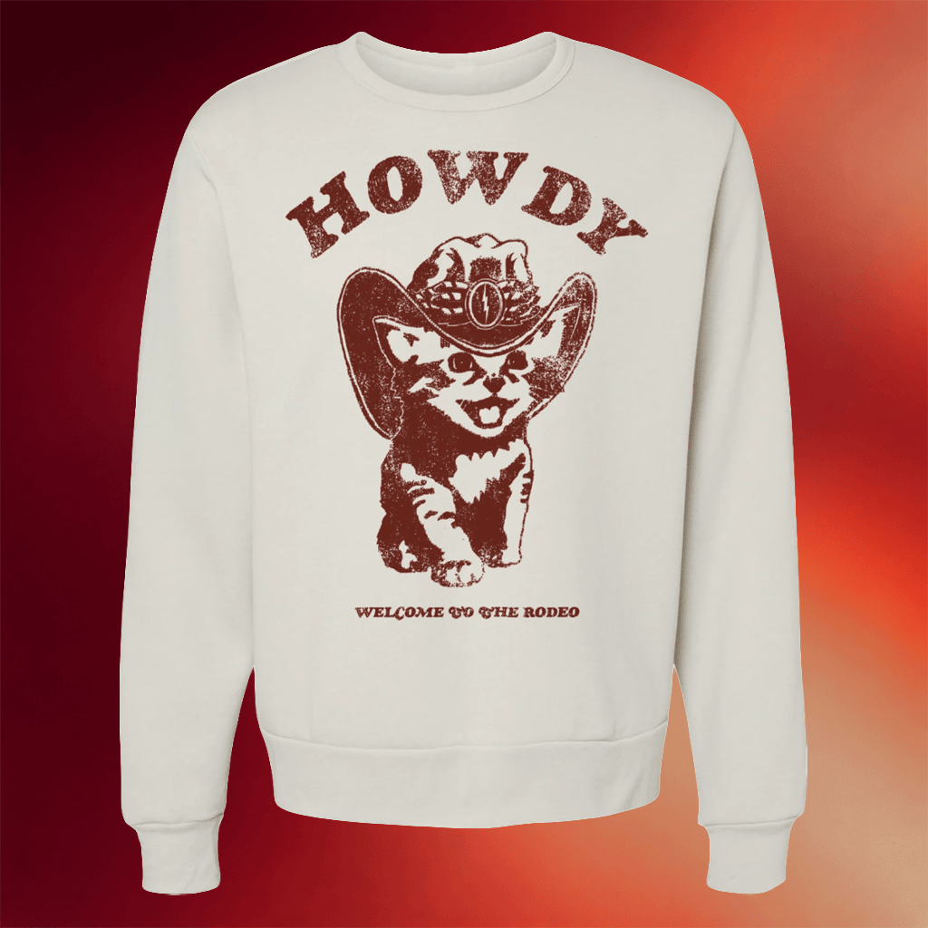 Planet Dorshak Merch 2026 Howdy Kitty Sweatshirt Welcome To The Rodeo Crewneck BFF Gifts - Merchluma