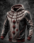 Halloween Horror Costume Clown Zip Hoodie Scary Horror Clothing Halloween Gift - Merchluma