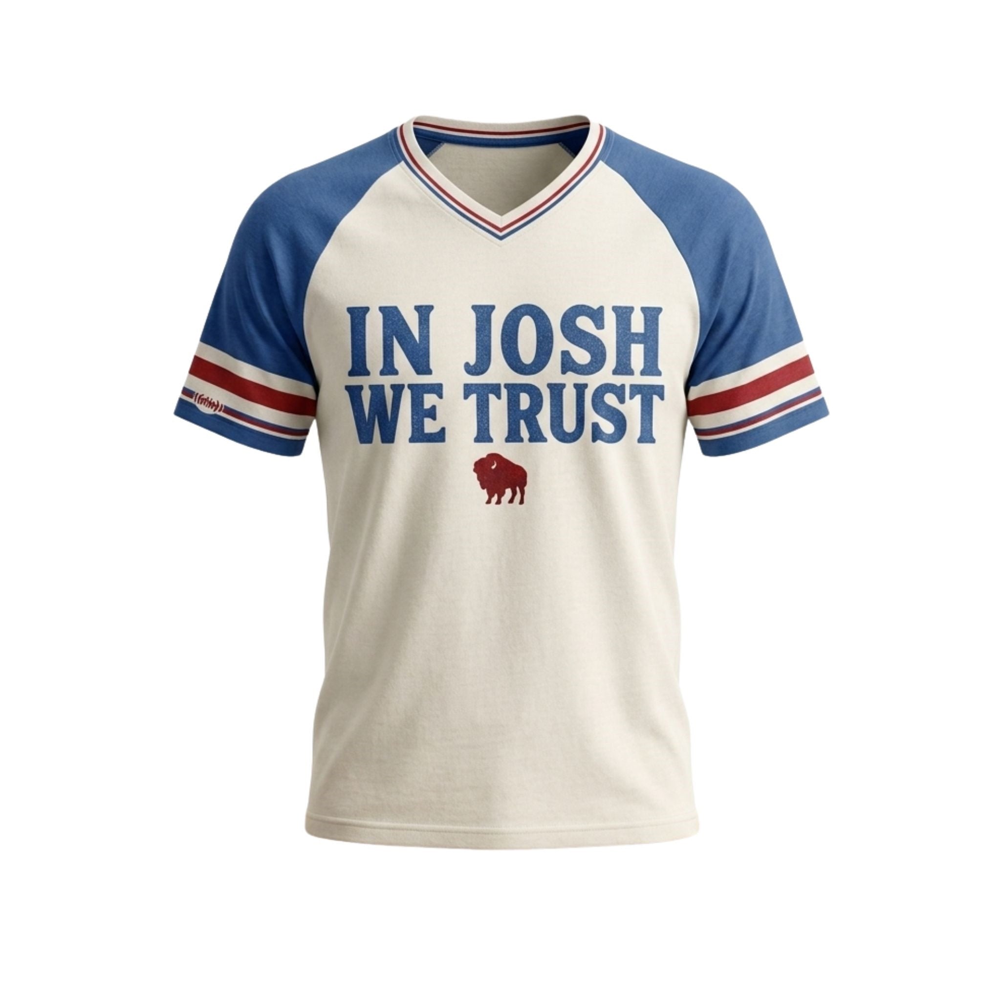 Buffalo Bills In Josh We Trust 2026 V-Neck Shirt Buffalo Bills Merch Football Fan Gift Ideas - Merchluma