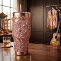 Dolly Parton Rose Gold Butterfly Stanley Tumbler Dolly Parton Merch Best Gift For Country Fans - Merchluma
