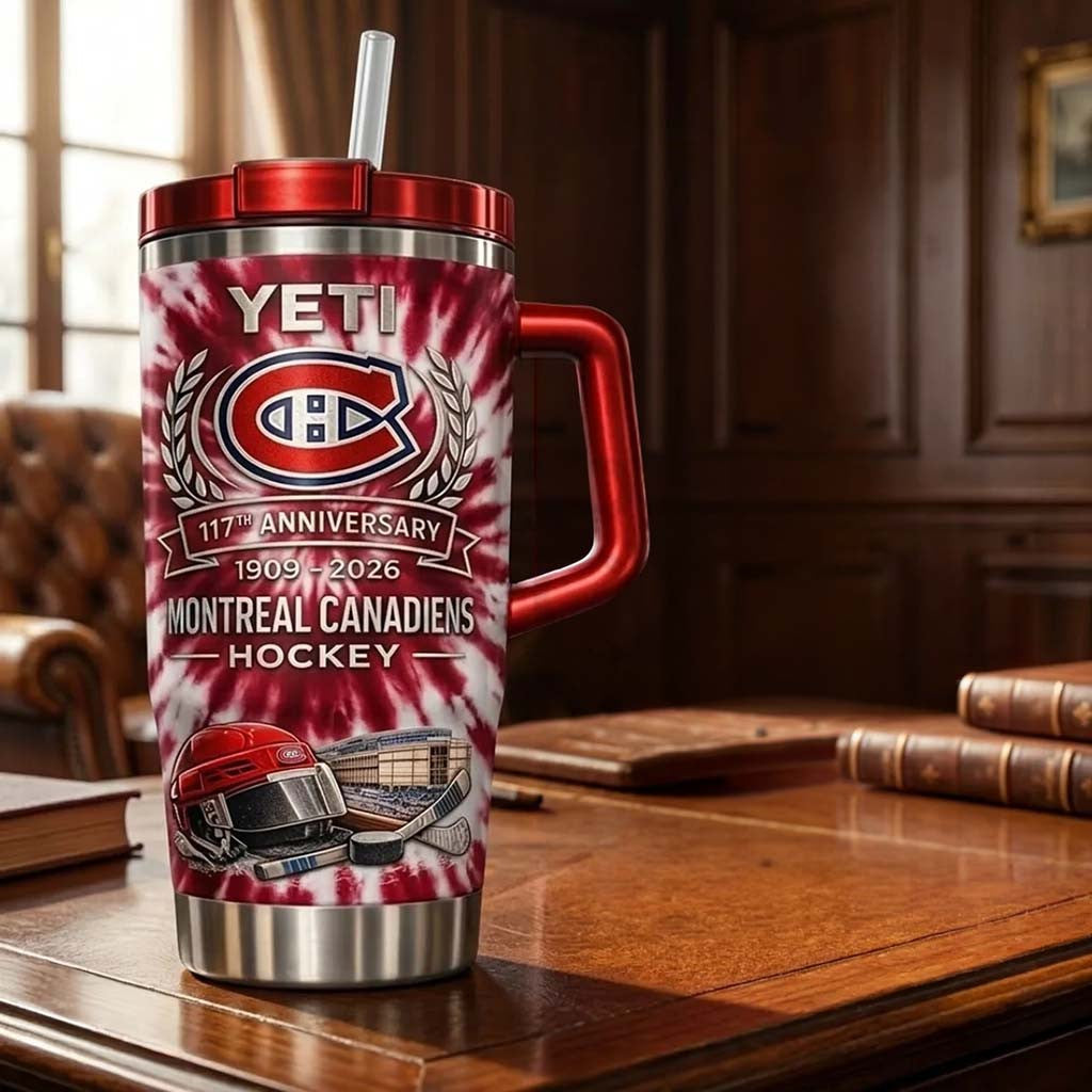 Montreal Canadiens 117th Anniversary Stanley Tumbler Montreal Canadiens Merch Hockey Fan Gifts - Merchluma