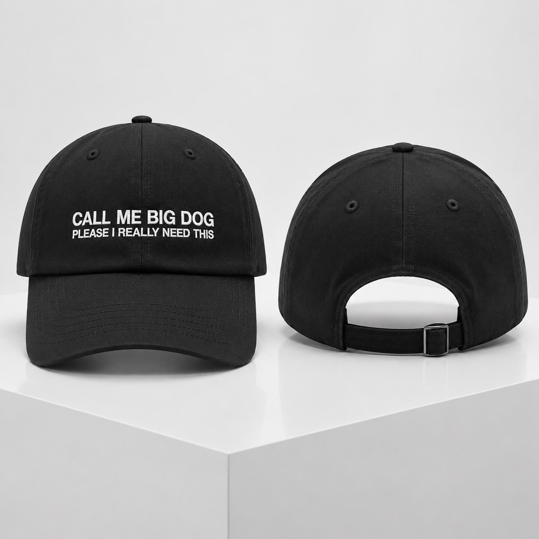 Call Me Big Dog Please I Really Need This 2026 Hat Embroidered Funny Cap Gifts For Friends - Merchluma
