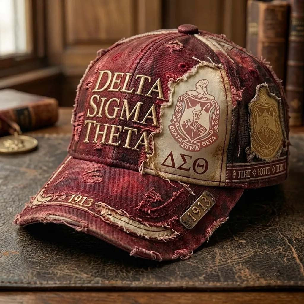 Delta Sigma Theta Distressed Hat 2026 DST Sorority Merch Useful Gift For Sisters - Merchluma