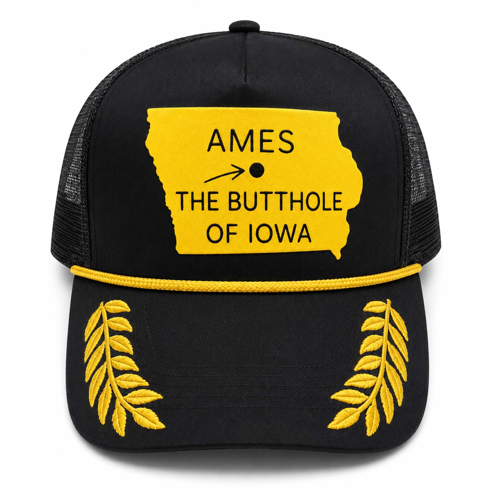 Ames The Butthole Of Iowa Trucker Hat Embroidered Funny Cap Gifts For Him - Merchluma