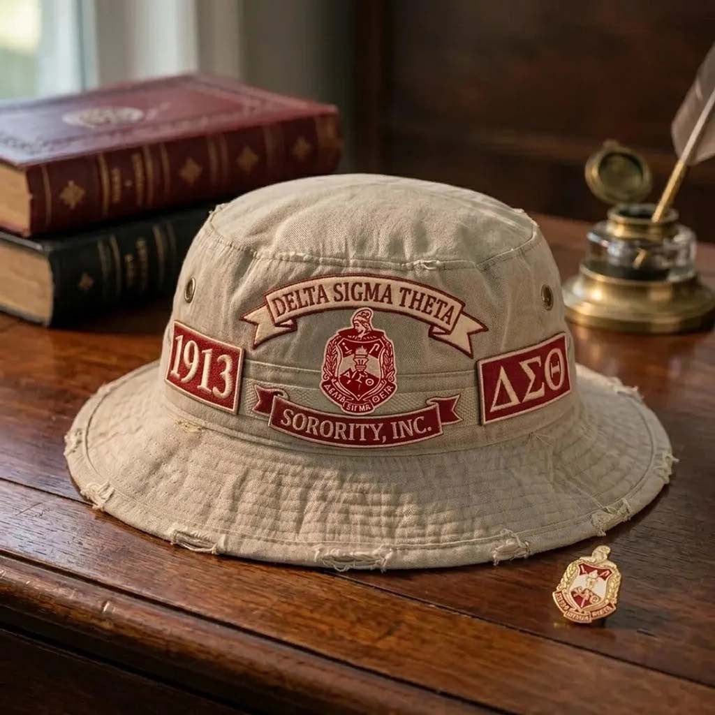 Delta Sigma Theta Emblem Bucket Hat 2026 DST Sorority Merch Useful Gift For Sisters - Merchluma