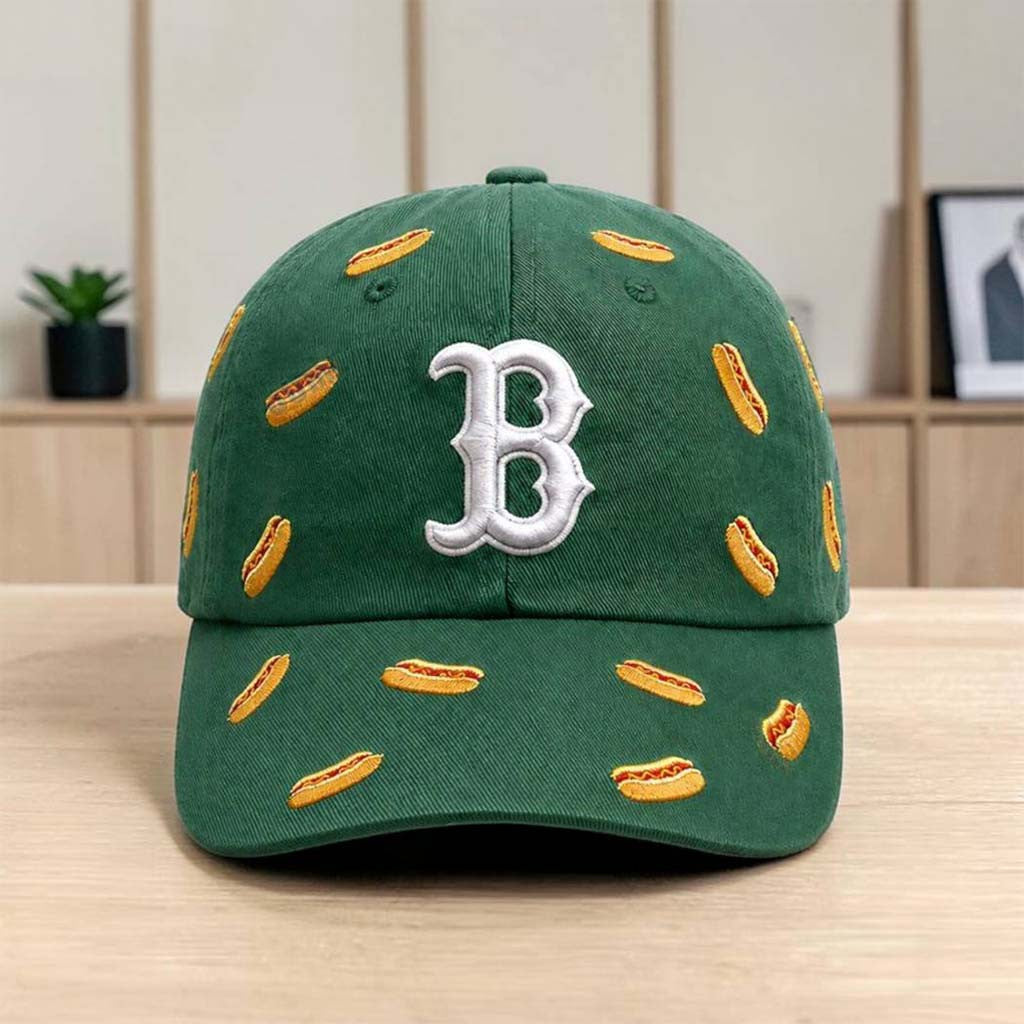 Boston Red Sox Hot Dog Logo Embroidered Hat 2026 Red Sox Merch Gifts For Baseball Lovers - Merchluma