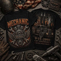 Mechanic 9 11 Memorial We Will Never Forget Black T-Shirt Patriotic Merch Gift For Mechanics - Merchluma