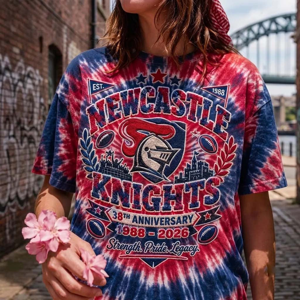 Newcastle Knights 38th Anniversary Tie Dye Shirt Strength Pride Legacy Newcastle Knights Merch - Merchluma