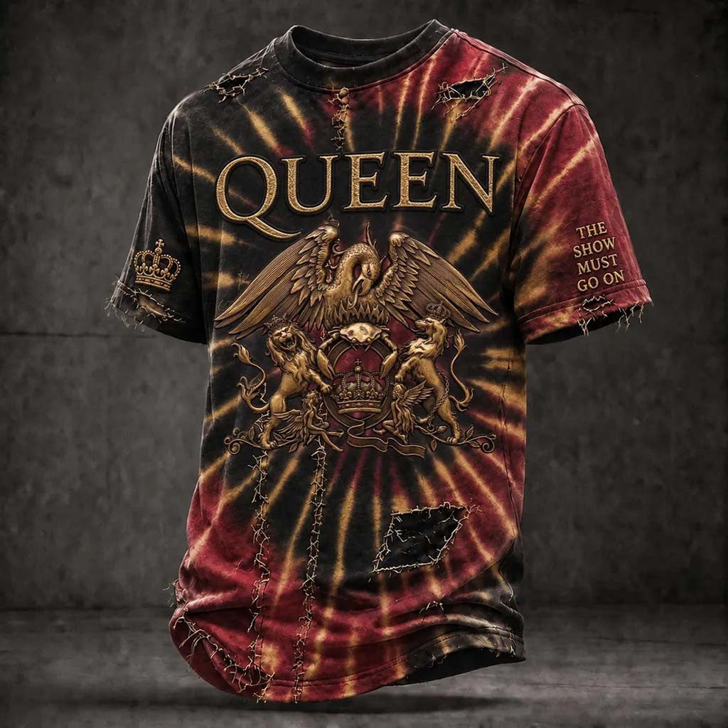 Queen The Show Must Go On Tie Dye T-Shirt Queen Band Mech Gift For Music Lovers - Merchluma