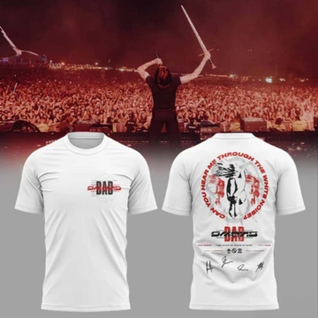 Bad Omens Through The First Light Graphic T-Shirt Heavy Metal Band Tee White Bad Omens Merch - Merchluma