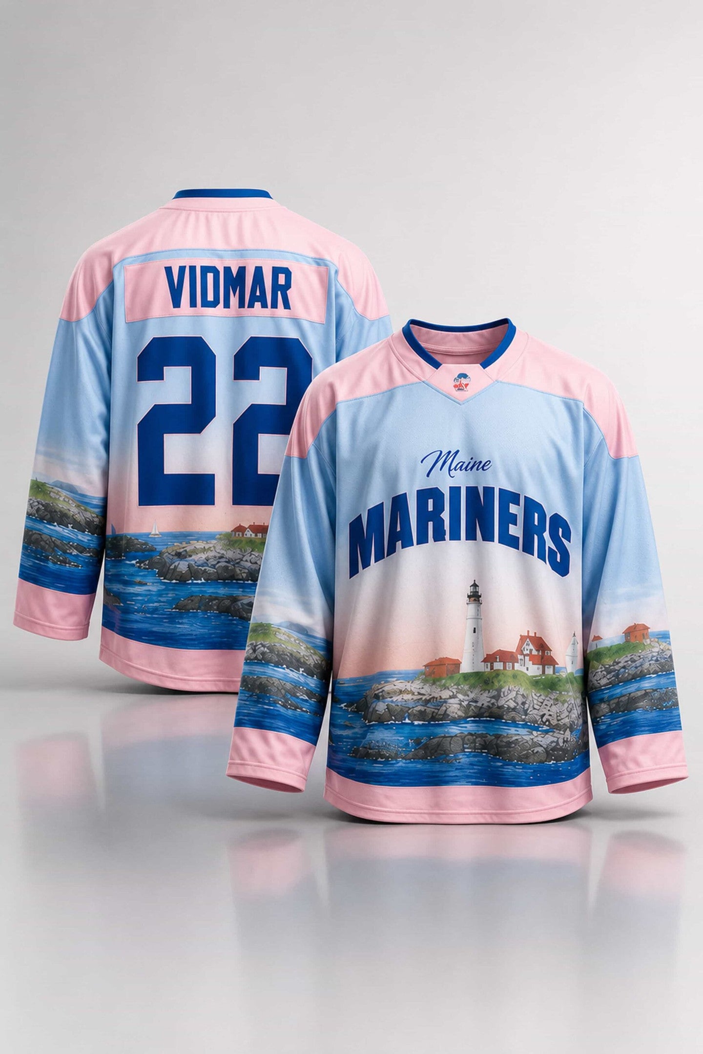 2026 Maine Mariners Summer Series Hockey Jersey Vidmar #22 Maine Mariners Merch Fans Gifts - Merchluma