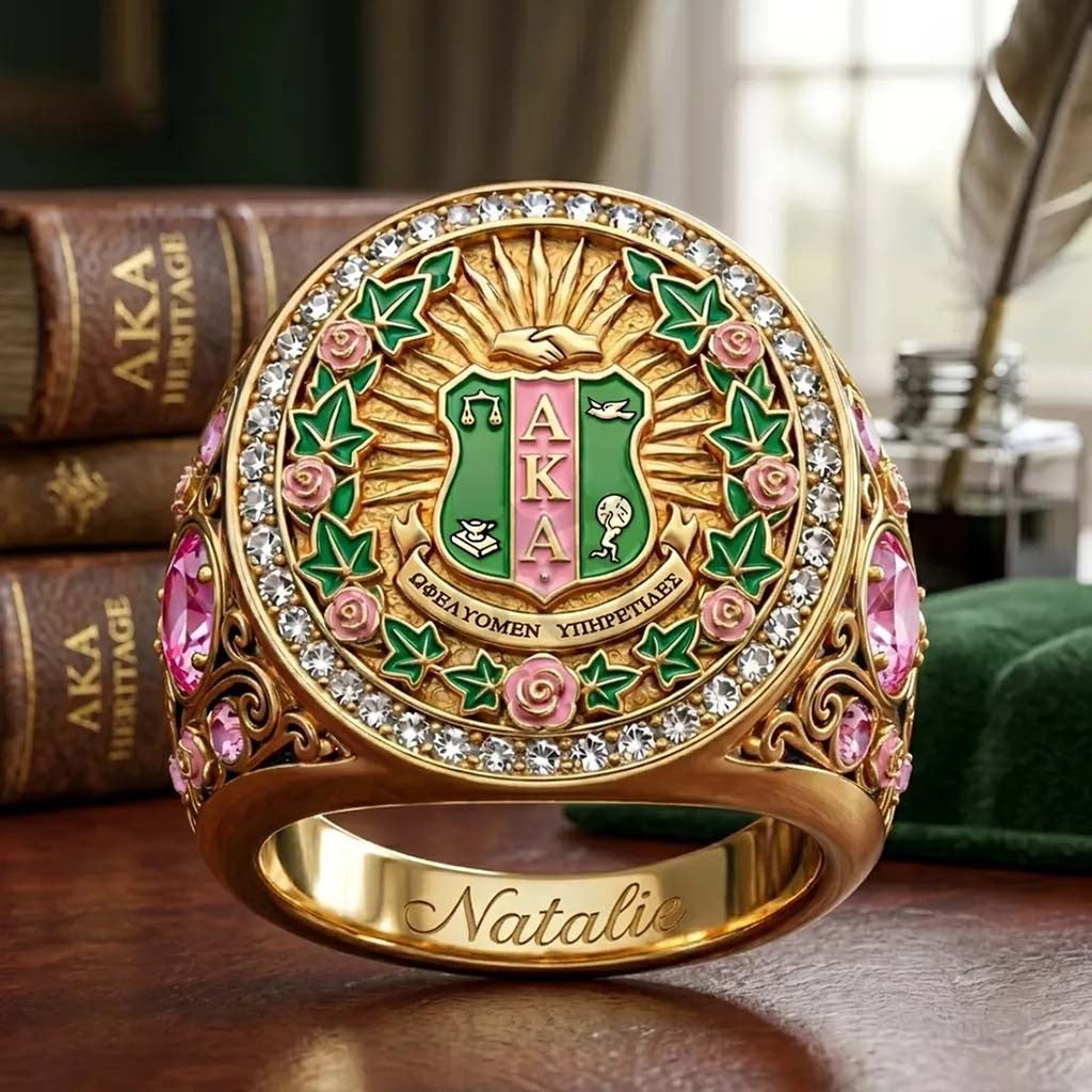 Personalized Alpha Kappa Alpha Sorority Ring APA Merch Gifts Ideas For Her - Merchluma