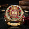 Personalized Delta Sigma Theta Ring Red Rose Ring DST Sorority Merch Gifts For Sisterhood - Merchluma