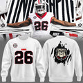 Georgia Bulldogs Football White Sweatshirt 2026 Dawgs Crewneck Georgia Bulldogs Merch Fan Gifts - Merchluma