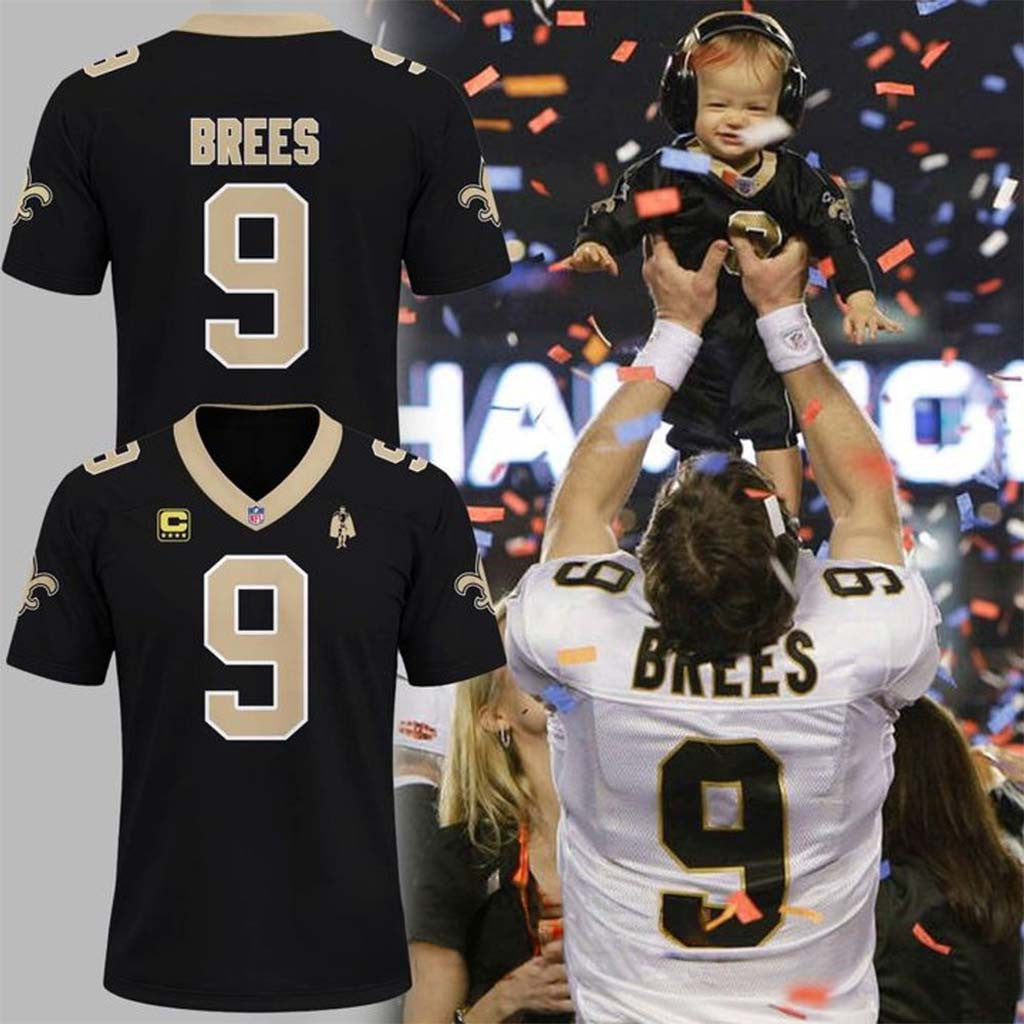 Drew Brees Football Jersey Shirt #9 New Orleans Saints Merch 2026 Gift For Football Lovers - Merchluma